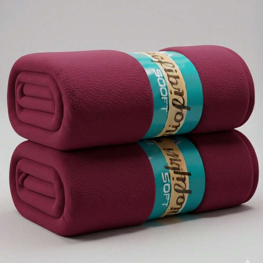 Microfiber Blanket, Double Size, Hypoallergenic, Printed And Plain, Warm - Màu tím - Xem 1