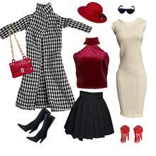 11.5-12 Inch Luxury Doll Fashion Outfit Set With Accessories, 1/6 BJD Doll Clothes, Versatile Styles For Doll Dress Up, Suitable As Holiday Gift - 彩色 - 查看 7