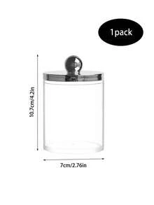 4/Iece Swab Storage Box Set, Medicine Jar Set, Bathroom Storage Jars With Gold Lids, Suitable For Swabs, Pills, Mats, Floss Picks, Etc., 10 Oz Plastic Jars, Suitable For Bathroom, Bedroom, And Dressing Table Storage.