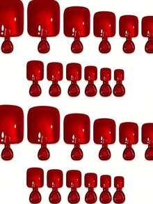 96 chiếc (4 chiếc hỗn hợp) Móng chân giả dán mắt mèo, móng chân giả ngắn, móng chân giả màu hồng tím rượu vang đỏ hồng, móng chân giả dán cho nữ, móng chân giả mùa hè, móng tay acrylic nhũ vuông cho phụ nữ và bé gái, đồ dùng làm móng hàng ngày, dùng trong tiệc tùng - Nhiều màu - Xem 3