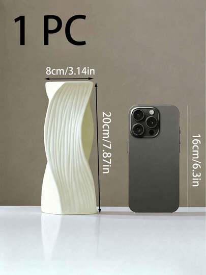 1pc Unbreakable Plastic Flower Vase, Ideal Living Room TV Cabinet, Home Tabletop. Potted Plants, Fresh Flowers, Dried Bloemen Arrangements. Perfect Accessory Weddings, Parties, Office Desks, Computer Tables. Pairing Artificial Flowers Vases To Meet Diverse ative Needs (Vase Only) Birthday Graduation Glass Vase view 6