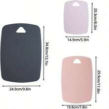 Cutting Boards For Kitchen, Plastic Cutting Board Set Of 1/3pcs, Thick Chopping Boards For Meat, Veggies, Fruits, With Easy Grip Handle, Dishwasher - Multicolor - View 5