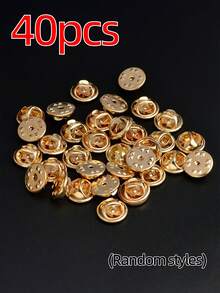 30pcs Lock Buckle With Gold And Silver Back Pin, Brooch, Enamel Lapel Pin, Safety Jewelry Discovery Component - 30PCS Spare Buckles - View 14