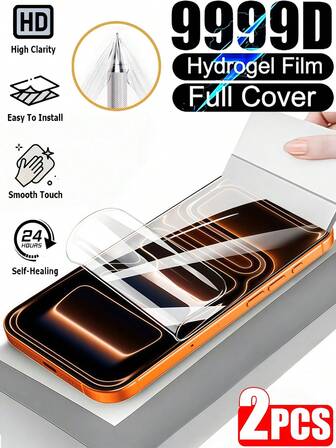 2pcs HD Hydrogel Film Compatible With IPhone/Compatible With Samsung Galaxy/Compatible With Xiaomi/Redmi/Compatible With Huawei/Honor/POCO Ultra Clear Front Display Screen Smooth And Smooth Touch, Scratch Resistant, Dust-Free, Waterproof, Fingerprint Resistant And Scratch Resistant Automatically Repair Scratches Touch Sensitive, Easy To Install Screen Protection Essentials, Applicable To Daily Shield, Office, Home Daily Shield Office Home Phone Screen Protector Phone Accessories Shockproof Anti-Fall