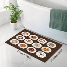 1pc Coffee Pattern Absorbent Drying Mat, Kitchen Decor Coffee Maker Pad, Handmade Coffee Pot Draining Mat, Kitchen Floor Mat, Dining Table Mat, Kitchen Counter Bowl Drying Pad, Breakfast Mat, Heat-Resistant Anti-Slip Draining Mat, Diatomite Draining Mat, Hides Stains, Super Absorbent Kitchen Mat, Easy To Clean Dish Rack Mat, Suitable For Kitchen, Dining Table, Coffee Shop, Bar, Holiday, Party, Home Decor, Holiday Gift