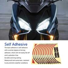 Calcomanías Reflectantes para Ruedas de Motocicleta, Pegatinas de Llanta para Forza 750/125, Diseño Elegante y de Alta Calidad, Decoración Perfecta para Llantas de Motocicleta - Granate - Ver 3