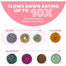 Small Fun Feeder Slow Bowl Puzzle For Fast Eaters Puppies Cats And Small Dogs Wet Or Dry Food Helps Prevent Bloat And Aid Digestion 3/4 Cup Capacity Non-Slip Made Without BPA Pink - PINK+Small - View 4