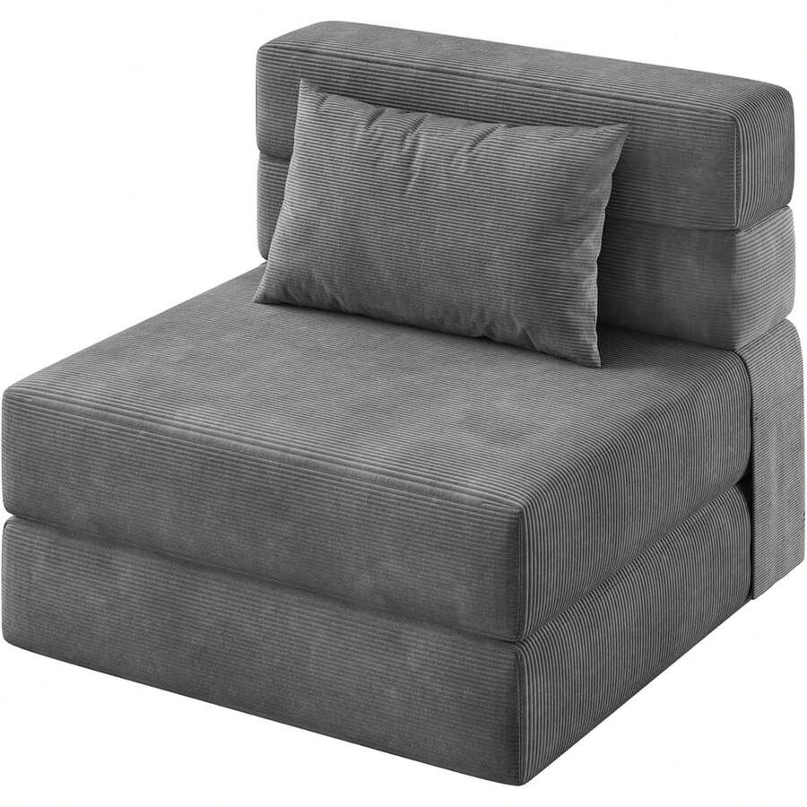 Dragonpad 4-In-1 Folding Sofa Bed Sofa Chair Bed With Pillow, Convertible Sleeper, Fold Out Loveseat Sofa Couch, Tufted Floor Lounge For Living Room, Bedroom, Guest Room - 深灰色 - 查看 1