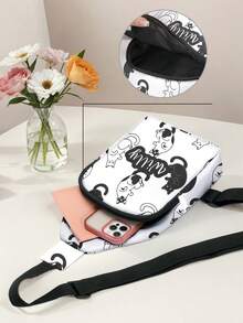 Bolsa a tiracolo personalizada de moda, adequada para esportes unissex, pode ser usada como bolsa de viagem, caminhada, ioga, com bolso/bolsa de peito ajustável e leve - Multicolorido - Visão 5