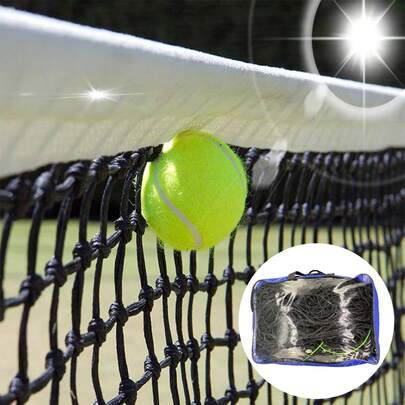 1pc Portable Professional Tennis Net, High-Quality Heavy-Duty PE Material, Compatible With All Standard Tennis Rackets For Indoor And Outdoor Use, With Storage Bag, Suitable For Home, Institutions And Schools