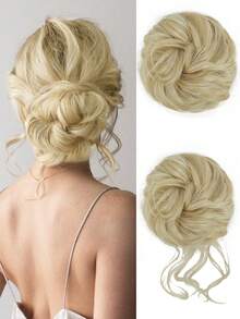 2PCS Messy Bun Hair Piece,Synthetic Heat Resistant For Women's Daily Wear - Multicolor - View 16
