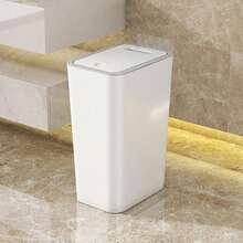 1个带盖浴室垃圾桶，采用防臭、耐磨、加厚坚固的材质，风格简约百搭，4种颜色可选，小巧圆形，表面光滑易于清洁，实用垃圾收纳，有效防止异味，家用带盖垃圾桶。