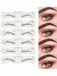 Eyebrow Shaper Template Can Be Reused For Elegant Eyebrow Makeup Tools 6PCS,Summer Style, Back To School Gift,Makeup,Cheap,Room Decor,Vanity,Travel,Bedroom,Makeup Accessories,Cheap,Valentine's Day,Cheap Items,Travel,Travel Essential,Room Decor,Valentine's Gift,Cheap Stuff,Room,1 Dollar Items,Vacation Essentials,Gifts For Women,Bedroom,Valentine,99 Cent RTJK - Nhiều màu - Xem 3