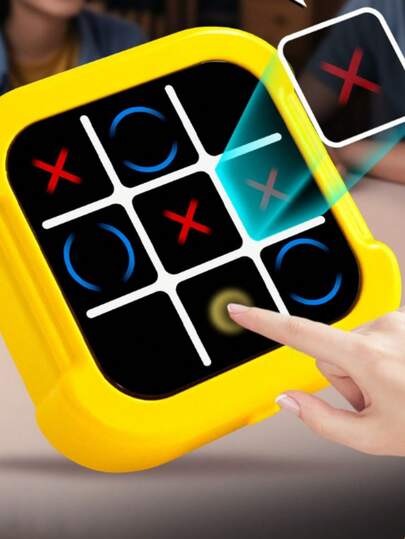 Juego de viaje portátil de tres en raya, juego de estrategia interactivo para familia, padres e hijos, de dos jugadores, en colores amarillo y naranja, para niños de 3 años en adelante