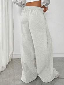 1pc Teen Girl's Retro Casual Pants, Versatile For Autumn/Winter - Light Grey - View 2