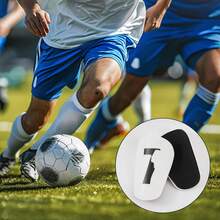 1 Pair Mini Football Training Shin Guards With Number 7 & Human Head Graphic, Comfortable Wear And Durable - Multicolor - View 5