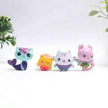 一套/13件 PVC Gabby 娃娃屋人偶玩具 Mercat 卡通毛绒动物 微笑汽车猫拥抱 Gaby 生日礼物，送给朋友的完美新年礼物，节日礼物 - 彩色 - 查看 5