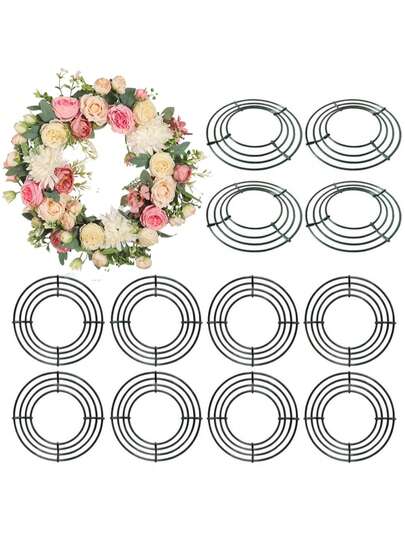 30厘米金属丝花环框架，花环底座，花环环，适用于DIY圣诞节、新年装饰、场景装饰、节日装饰、房间装饰、家居装饰、办公室装饰、主题派对装饰、圣诞装饰、冬季圣诞装饰、圣诞礼物、圣诞装饰（20/30厘米）