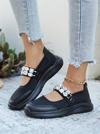 Women's Metal Buckle Decor Patchwork Chunky Heel Pumps, Fashionable Waterproof Platform Shoes, Brown Leather Thick Sole Wedge Heels, Spring/Autumn New Arrival