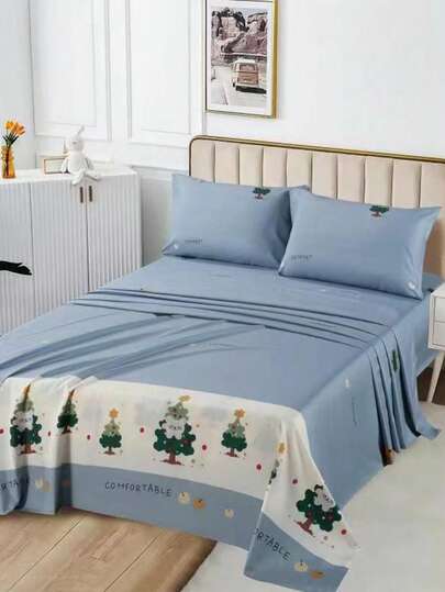 Juego De Cama Matrimonial 4 Piezas En Una Bolsa, Con Forro, Fundas Y Sábanas (1 Cajón, 1 Plana Y 2 Fundas Para Almohada), Lujo Para Dormitorio, Multiestacional Y Exquisitos Estilos, Ideal Para Regalos De Navidad Y Año Nuevo