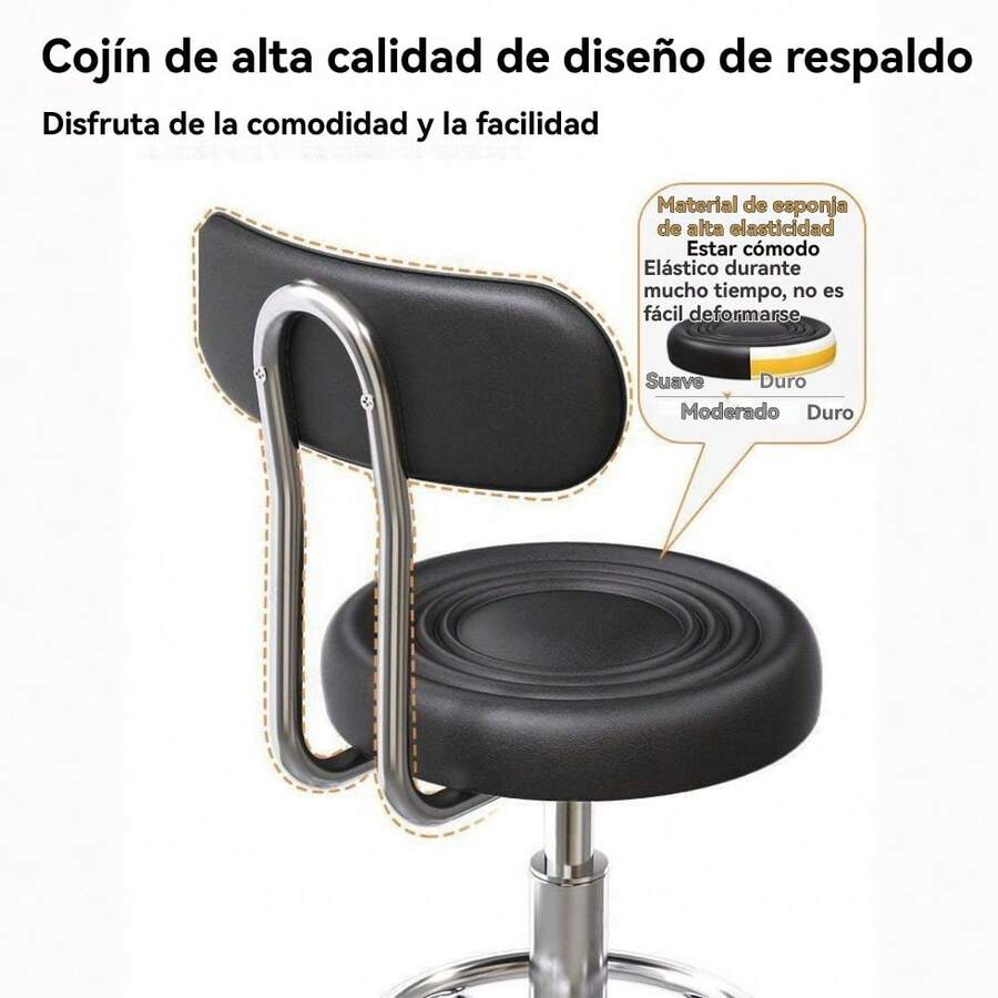 Silla moderna de estilo francés con respaldo reclinable manual, 1 unidad. Silla de comedor resistente de piel sintética, estructura robusta para restaurantes, cafeterías y hoteles. Fácil de limpiar, contemporánea, para uso comercial (compatible con suelos duros) - Negro - Ver 1