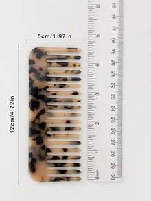 1pc Mini Size Colorful Acetate Comb, Portable Washing And Hairdressing Comb, Wide-Tooth Comb, Hair Styling Tool Comb,Suitable For Curly/Thick/Wet Hair,Ideal For Travel And Makeup - Multicolor - View 4