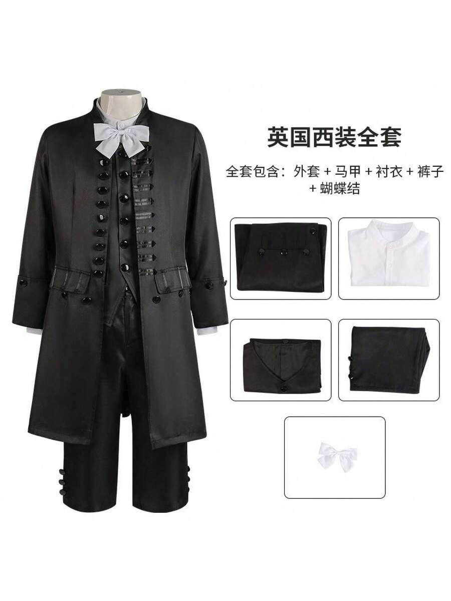 Men's Costumes - 英倫西服套裝黑 - 查看 1
