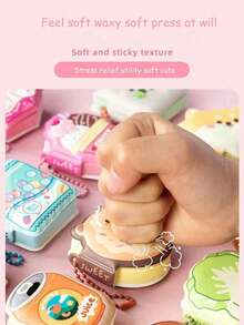 Super Mini Memo Pad 4pcs/Box Or 1pc Random, Decompression Stickers With Portable Chain, Cute Stickers Notes For Office Student Back To School - Multicolor - View 2