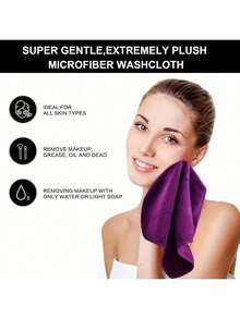5/10 Packs Of Luxurious Soft Touch Quick-Dry Microfiber Face Cloths - Hypoallergenic, Preservative-Free, Reusable Makeup Remover Cloths For All Skin Types - Wine Red, Gentle And Effective Facial Washing Experience - Multicolor - View 5
