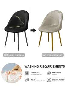 1pc Silver Fox Velvet Stretch Dining Chair Cover, Embossed Pattern Jacquard Fabric, Removable & Washable, Furniture Decor Protection, Autumn/Winter Material, Fits Small Duck Bill Chairs (Chair Not Included) - Silver Fox Velvet Embossed - View 6