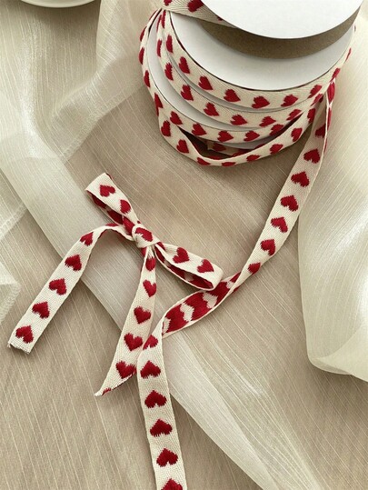 5 Tamaños - Cintas decorativas navideñas, Cintas con estampado de corazones, Cuerdas tejidas para envolver regalos, Cuerdas de estilo coreano hechas a mano para arreglos florales, Cintas para empaquetar pasteles y cajas de cumpleaños, Lazos tejidos para envolver regalos, Cintas de satén para ramos, regalos y decoración floral, Vuelta al colegio y Día de San Valentín