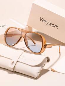 1pc Verywork Oversized Geometric Full Frame Glasses, Personalized Accessories Suitable For Holiday Gifts, Rave Parties, Street Photography, Carnival Parties, Outings, Fashion Accessories - Multicolor - View 14