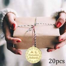 5 Piezas/10 Piezas/20 Piezas Tarjetas de regalo de acrílico dorado Eid Mubarak para suministros de empaquetado de regalos de la fiesta de Ramadán Kareem - Multicolor - Ver 13