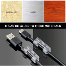 120 Pcs Clips de Adhesivos, Organizador de Cables con Adhesivo, Abrazadera de Cables, Sujetacables de Alambre, Organizador de Cables Clip, Adapta a cables de 4mm, 5mm, 6mm Transparente - Transparente - Ver 8