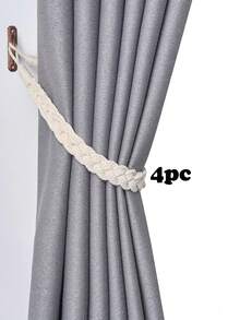 1pc/2pcs/4pcs Handmade Braided Rope Curtain Tie Backs, Multiple Colors & Sizes Available, Suitable For Curtain Fixing