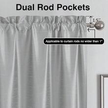 Uptown 2 PCS Light Grey Short Curtains 24 Inch Length, Light Filtering Faux Silk Slub Fabric Cafe Curtains For Bathroom Bedroom Small Windows, 30Wx24L Inch, 2 Pieces,Grey30inchWx24inchLPackof2 - 灰色30吋寬x24吋長2個裝 - 查看 4