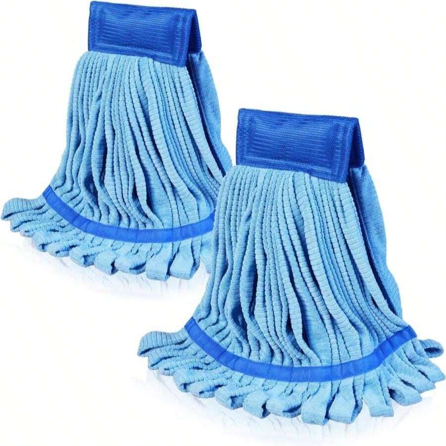 DIRT RUSHER Microfiber Mop Heads: Mop Head Replacement For Floor Cleaning, Easy To Wring, Blue (2 Pack) - ColorA - 查看 1