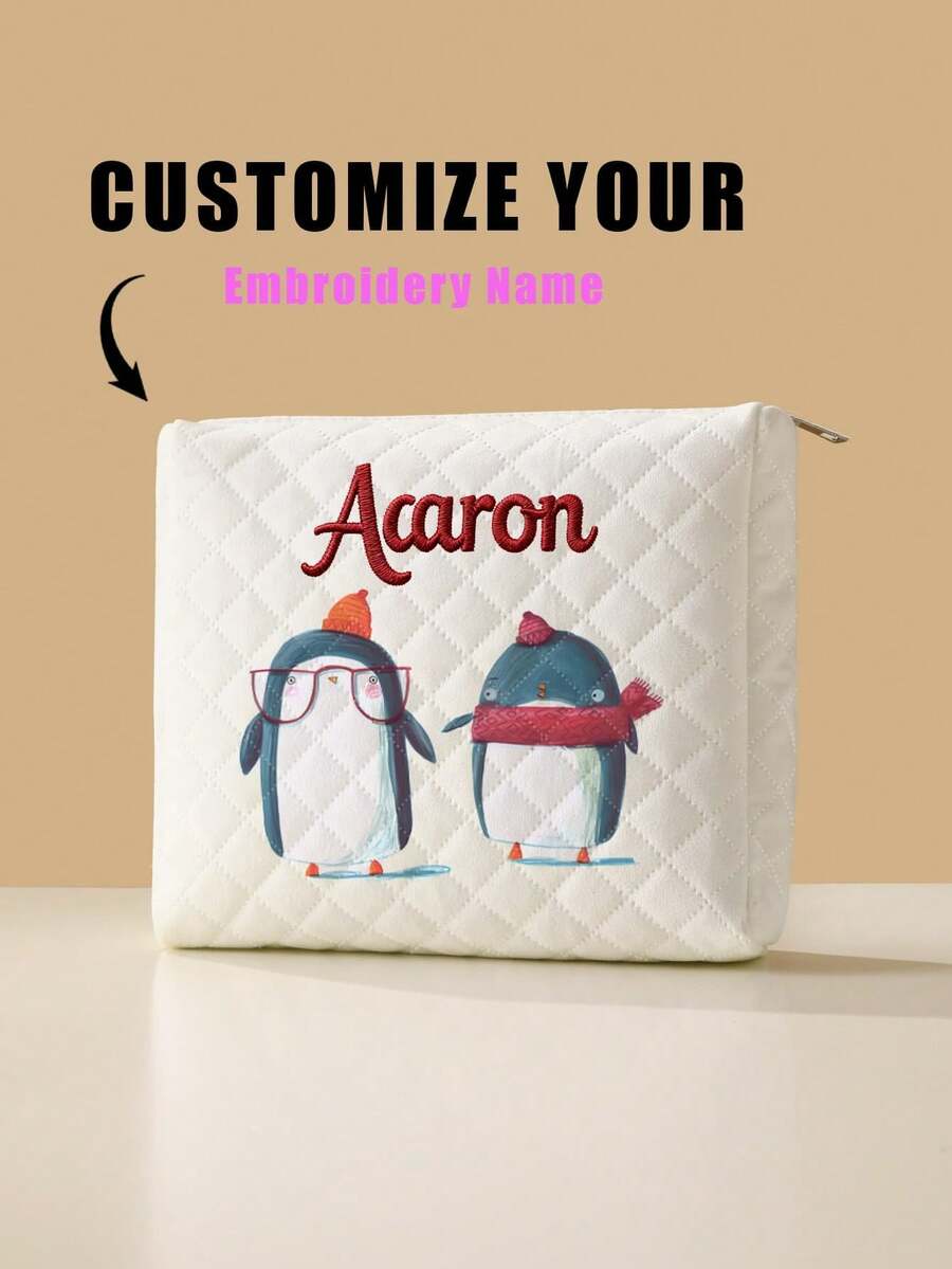 新款化妆包，可定制照片化妆包（照片、风景、插画、姓名），可根据您的独特设计进行定制，轻便拉链化妆包也可用作零钱包、铅笔盒，是购物、约会、度假、旅行、节日、派对或作为礼物的完美之选，化妆包专卖店，返校季必备 - 彩色 - 查看 1