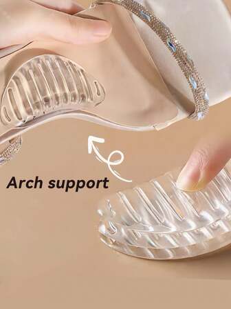 1 par gel-inlägg för hålfotsstöd - Lämpliga för män och kvinnor - Självhäftande hålfotsskydd - Transparenta - Silikoninlägg för fritids- och sportskor