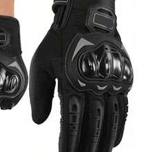 Black Touchscreen Protective Gloves For Motorcycle - 黑色 - 查看 5