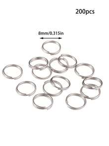 200pcs/Pack Multicolor Double Loops Metal Open Jump Rings - Versatile Connectors For DIY Jewelry Making Supplies - Easy To Use, Durable, And Corrosion-Resistant Accessories In 4, 5, 6, 8, 10, 12mm Sizes - Multicolor - View 14