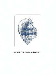 1/2 件套无框蓝色复古贝壳艺术版画，海岸贝壳图案海报，海洋主题墙饰，现代蓝白航海艺术，海滨小屋装饰，送给海洋爱好者的礼物，美观的房间装饰画 - 彩色 - 查看 10