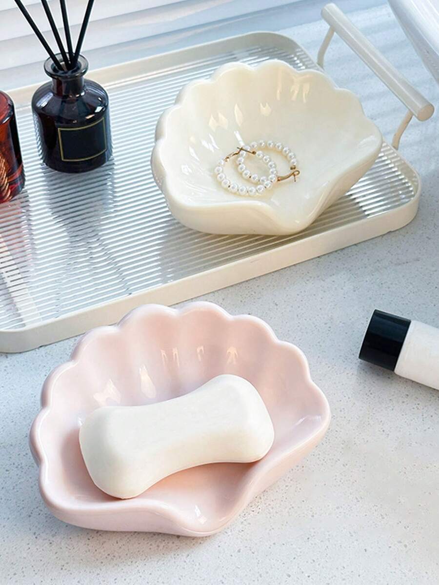 1个轻奢塑料外壳皂盒，带排水孔，家用外出浴室洗手池创意浴室特供 - 彩色 - 查看 1