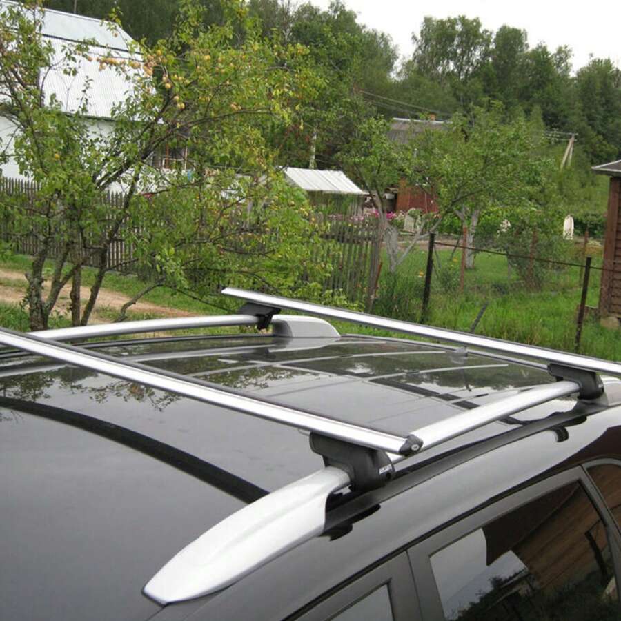 Rails for Car Roof Rack, Adjustable Roof Rails, Universal Luggage Bars, with Roof Lock, Pack of 2, Aluminum, Aluminum Alloy Kit de Barras Transversales de Aluminio con Cerradura – Portaequipajes Ajustable para SUVs Crossbar Roof Rack for Raised Side Rails - 2pcs Set - Unitalla - Ver 1