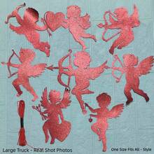 8pcs/Set Valentine's Day Decorative Paper Hanging Ornaments, Wedding Ceremony & Room Atmosphere Props Cupid Hanging Tags - Red - View 6