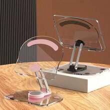 360 Degree Rotating Mobile Tablet Stand, Adjustable Tablet Holder-Adjustable Foldable Desktop Table Holder Base,Multi-Angle, Non-Slip Silicone Base,Portable Stand Desk(Pink) Compatible With, Android Phone, Birthday, Family, Friends Phone Holder Phone Stand Phone Accessories - Pink - View 4