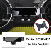 Soporte de teléfono para coche para Audi A3 S3 8V 2014-2020/A1 Sportback 8XA 8XF 2011-2019/Q2 2019-2022, soporte de navegación por gravedad, soporte de clip de rejilla de ventilación GPS, accesorios