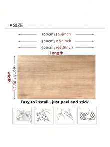 1 Roll Wood Grain Peel And Stick Wallpaper Self Adhesive Rustic Removable Contact Paper Plank For Countertop Cabinets Vinyl Film - Camel - View 8