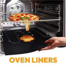 2pcs Non-Stick Oven Liners - Heavy Duty, Reusable & Heat Resistant Mats - Perfect For Electric & Gas Ovens, BBQ Grills, And Vacation Cooking - Easy Clean, Ideal Party Favors & BBQ Accessories - Black - View 6