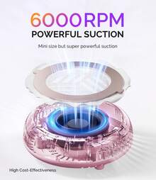 MelodySusie Nail Dust Collector, HProA Compact Vacuum Fan Dust Collector Quiet For Beginner Nail Tech And Student, Manicure Pedicure Tool Supplies For Acrylic Nail Polishing,Salon & Home Equipment Christmas Gift-Pink - 粉色 - 查看 3